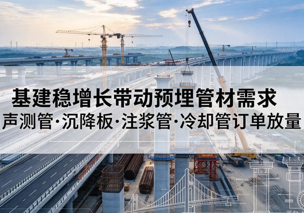 临城基建稳增长带动预埋监测管材需求，声测管、沉降板、注浆管订单持续放量